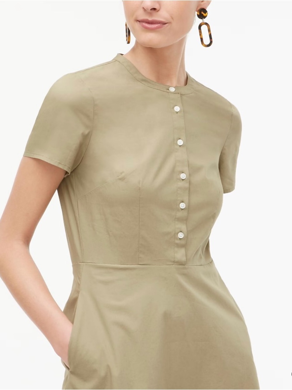 J. Crew Button-down shirt-dress in cotton poplin NWT - Size 0